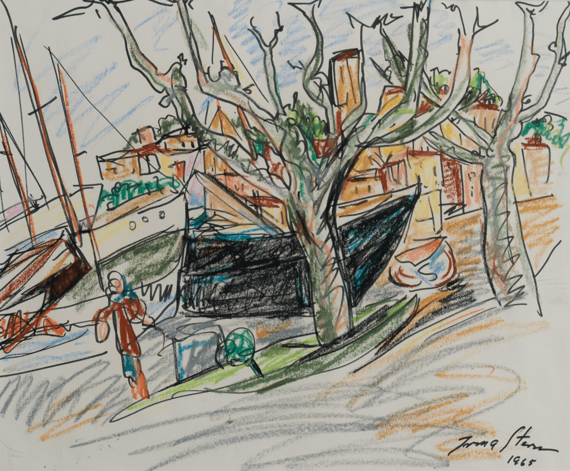 Irma Stern boats in a harbour