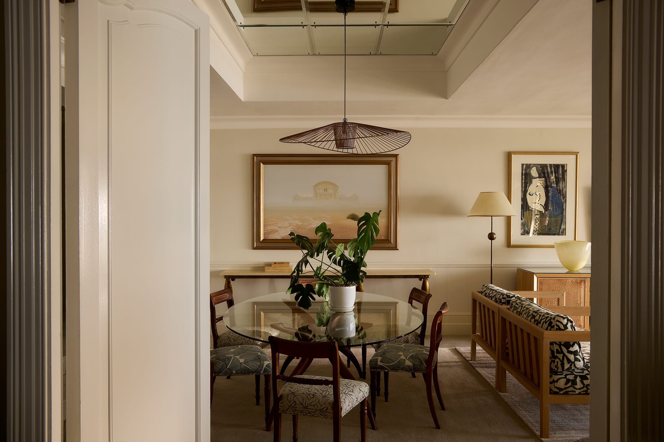 The dining room set within the Ellerman House Suite