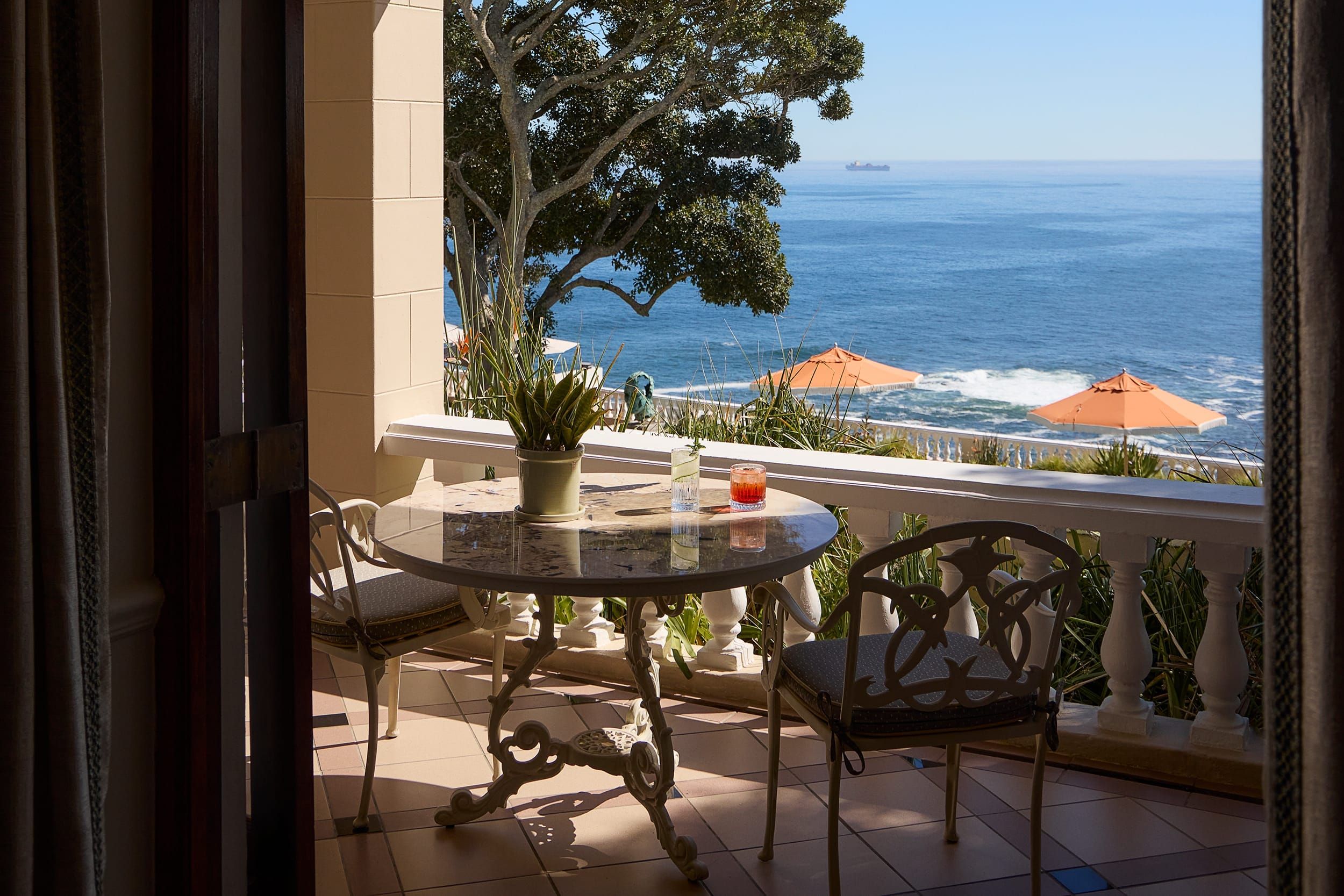 Expansive private terrace of the Ellerman House Suite