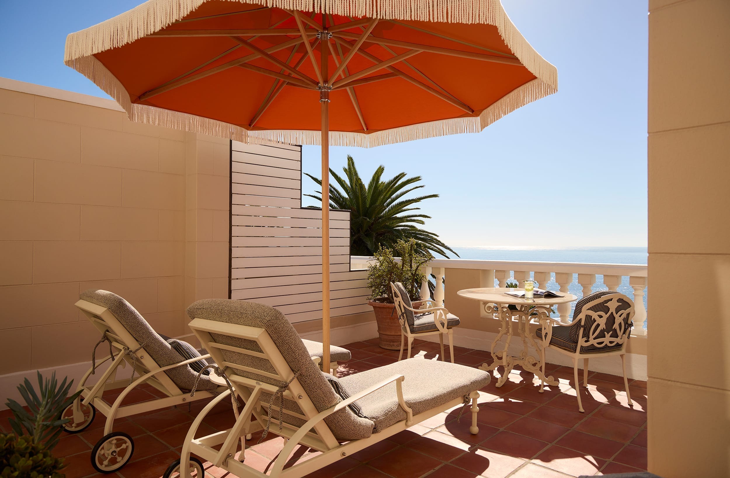 Private ocean-facing terrace of the Deluxe House Room