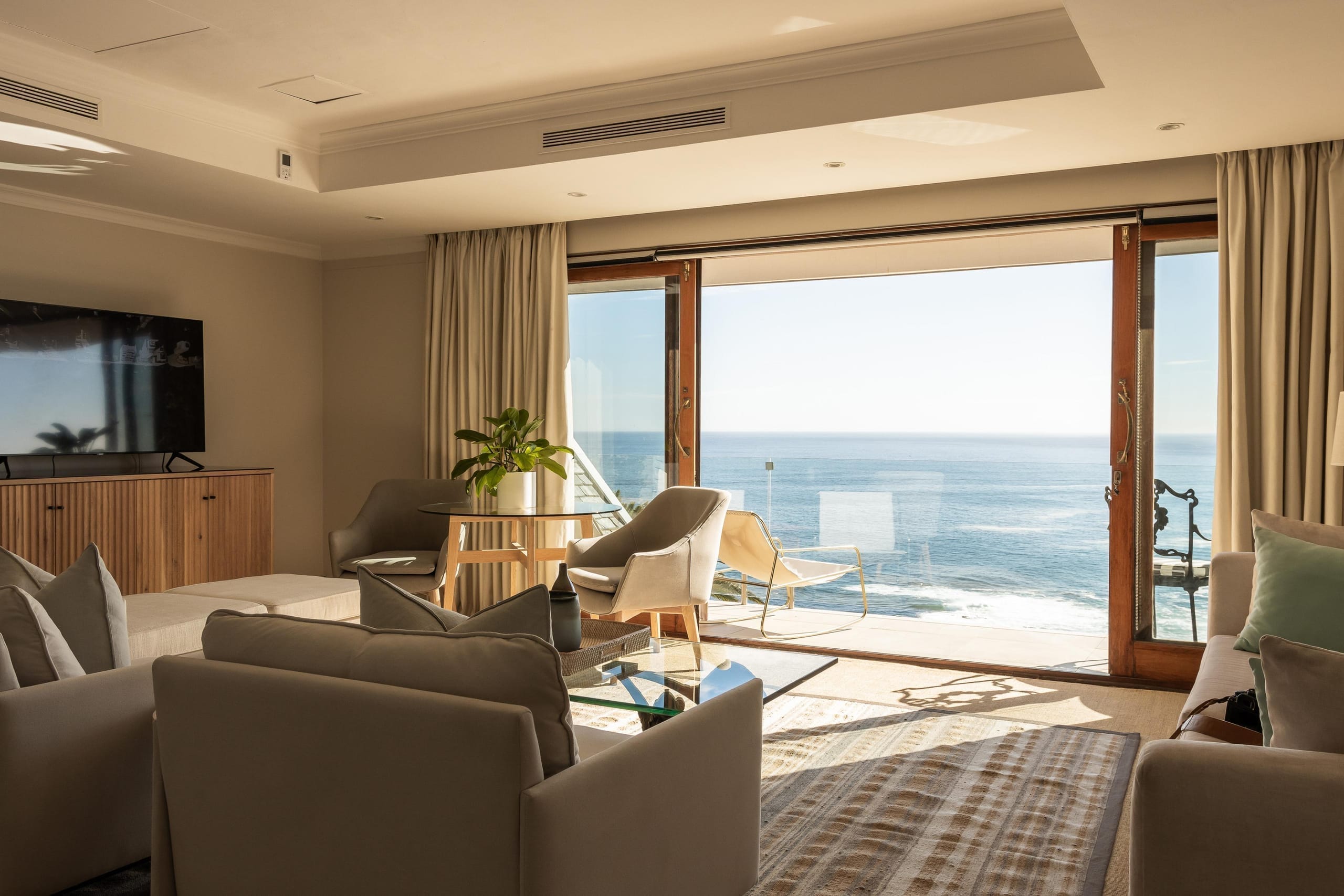The historic facade of Ellerman House above the Atlantic