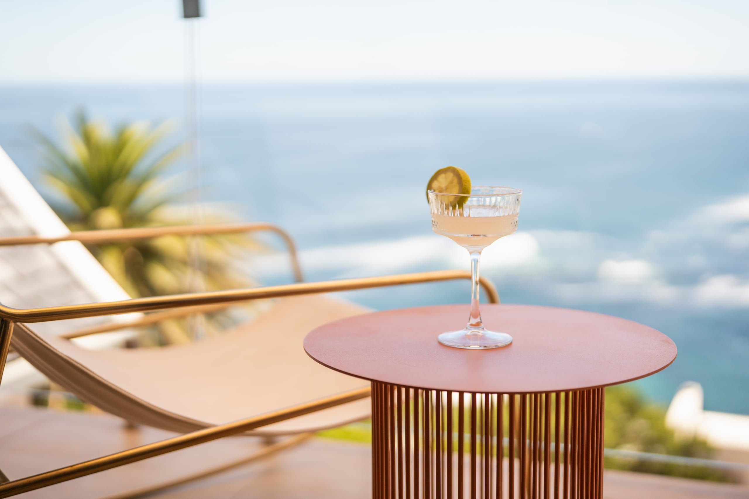 A terrace overlooking the coastline