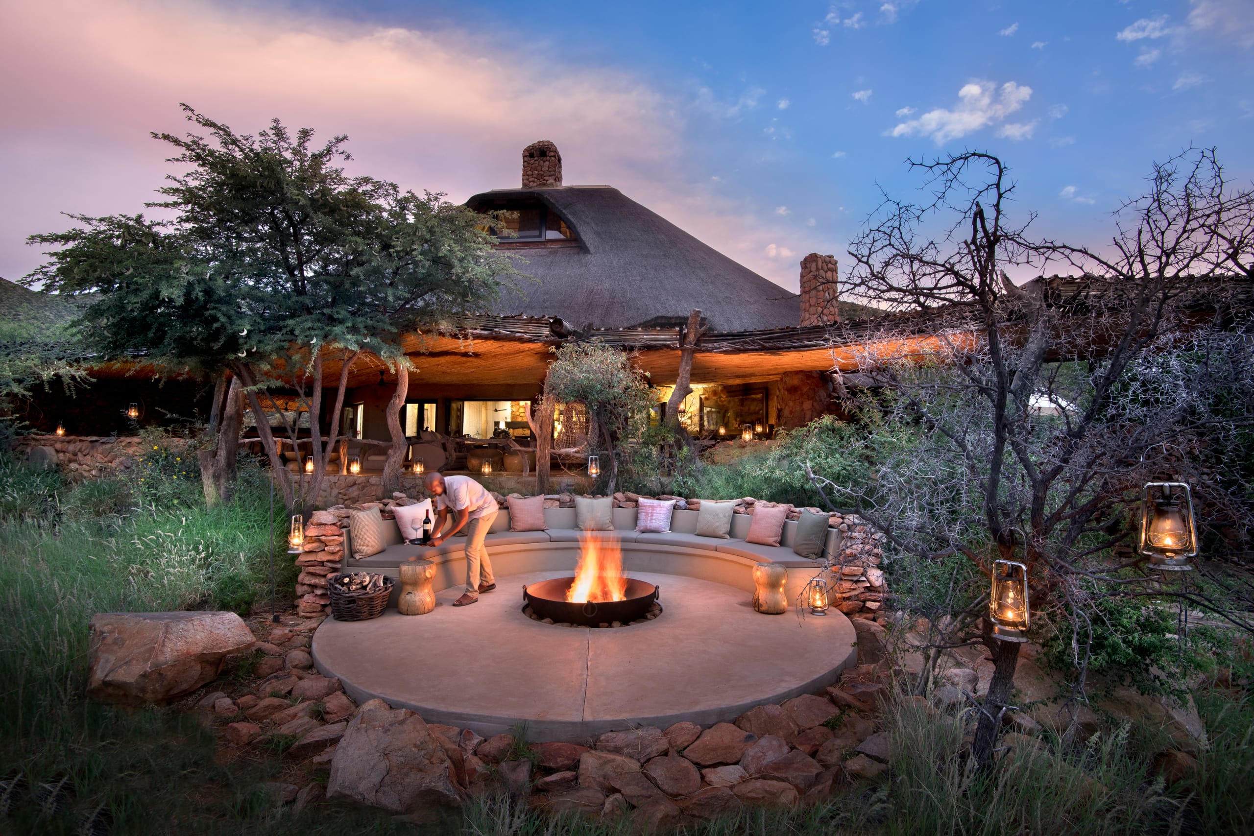 An expansive villa lounge opening to the Atlantic