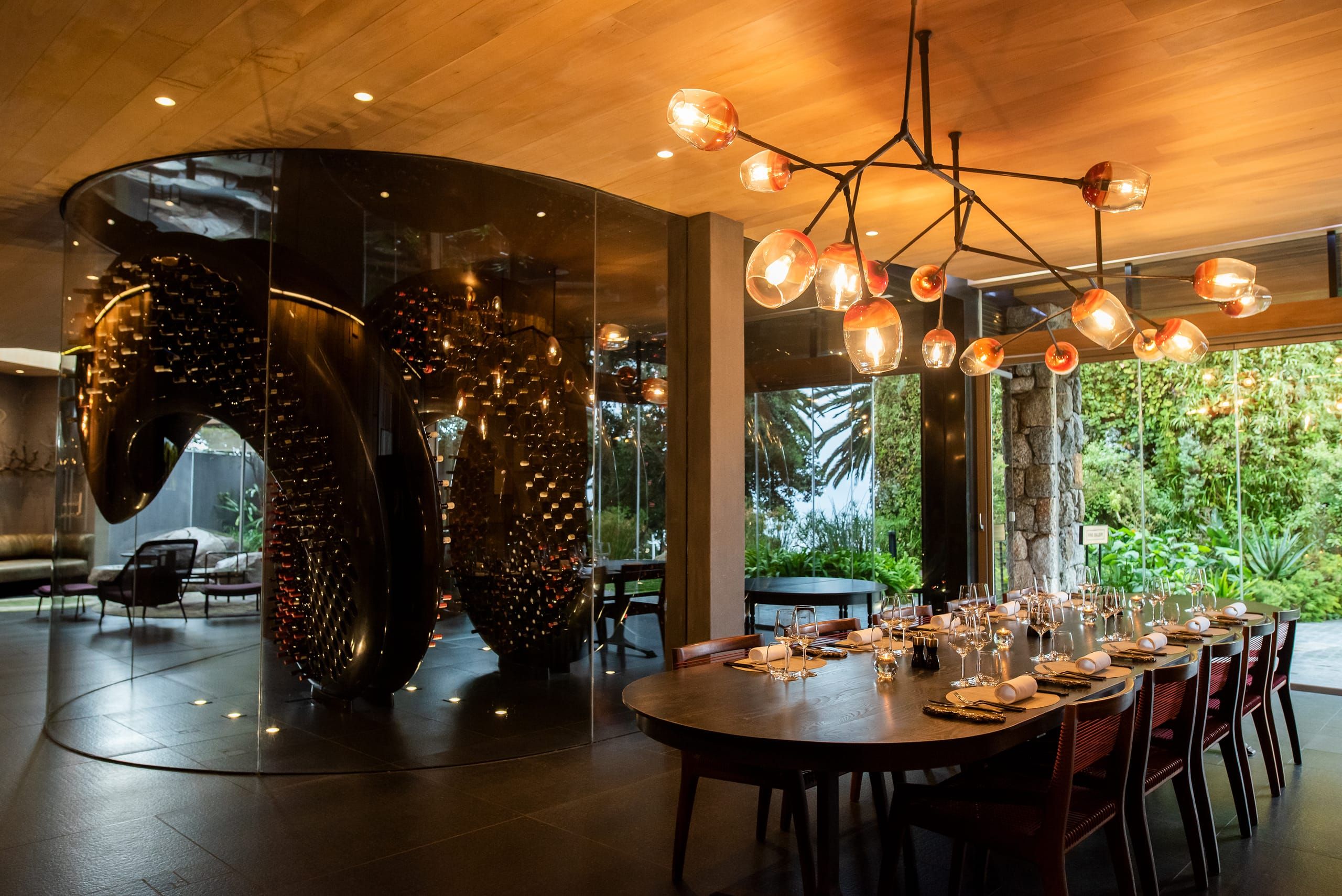 A glass of red wine in the cellar