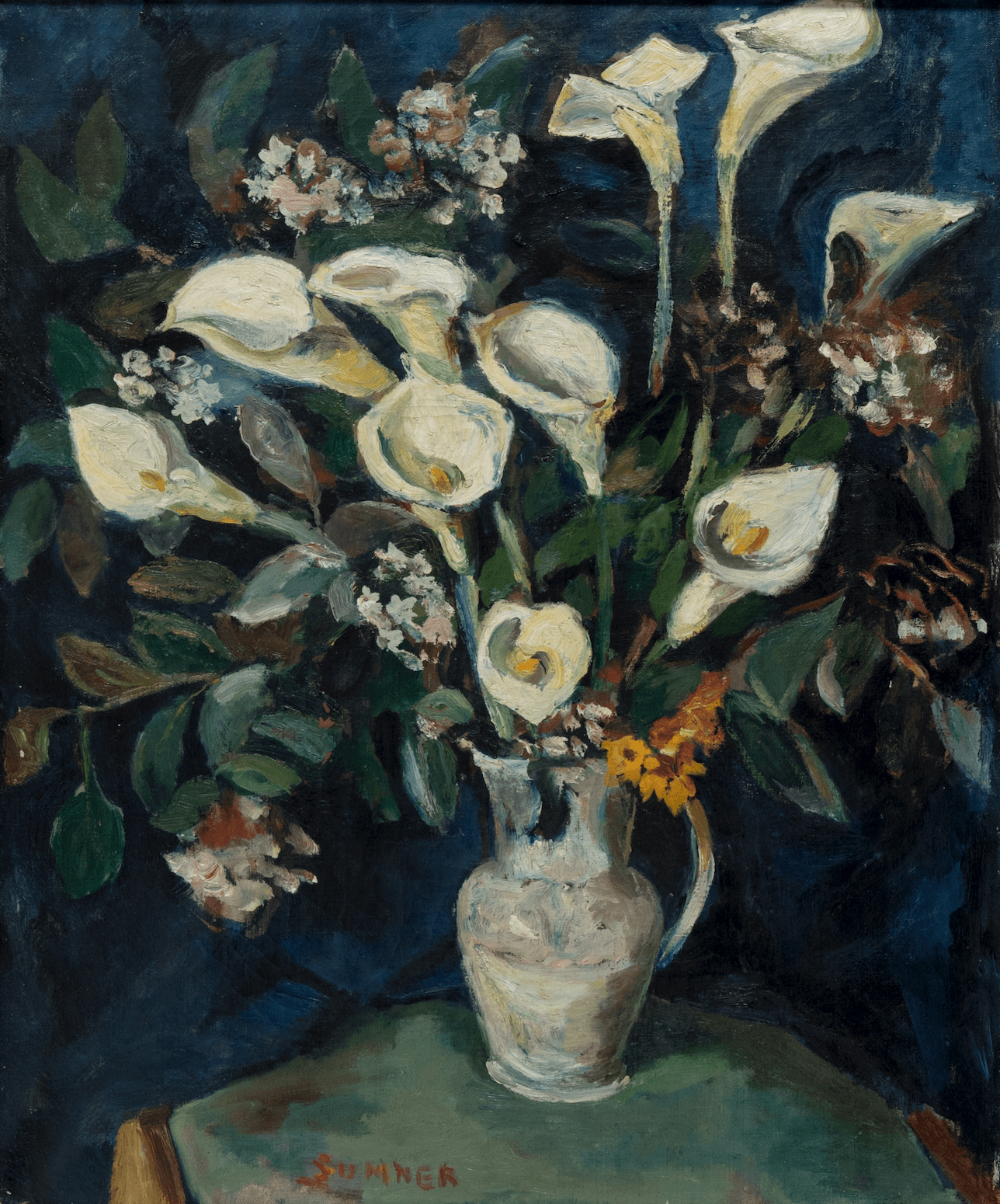 Maud Sumner Paining Arum Lillies