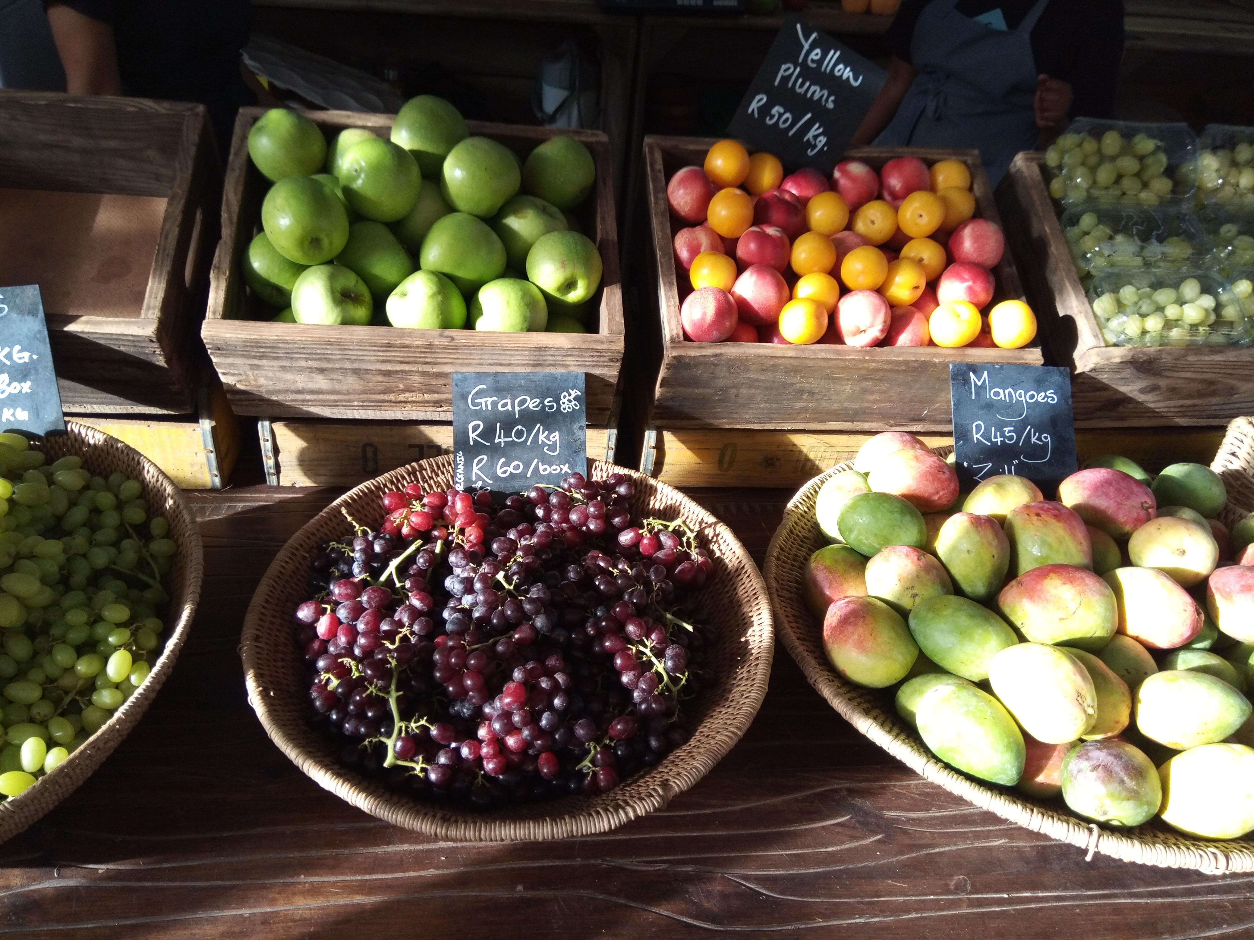 Various fruits at the market